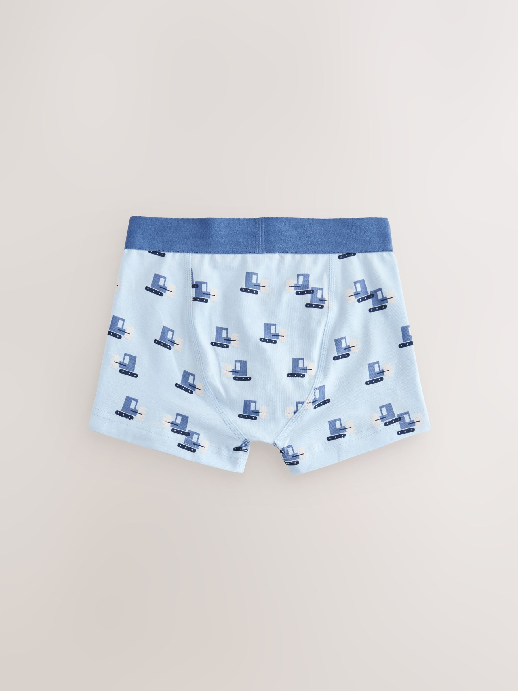 Blauw voertuigprint - Verpakking van 5 trunks met motief (1,5-16jr)