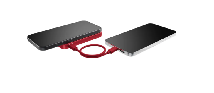 (20W) 5000mAh Dual USB C Powerbank Power Delivery Ladegerät   Kickstand (2PBM5000BR) - Berry Red