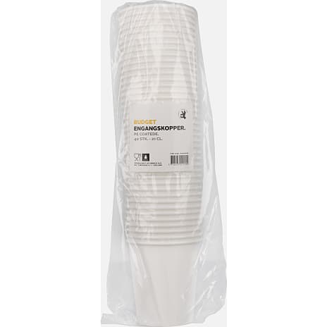 Budget engangskrus 21 cl 40-pak - hvid