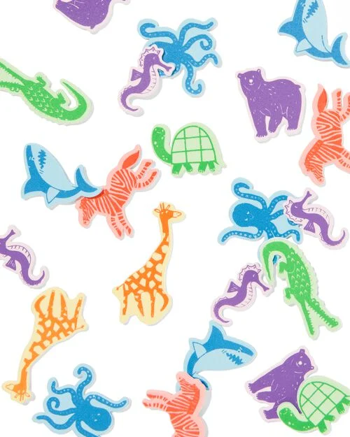 90 autocollants en mousse animaux