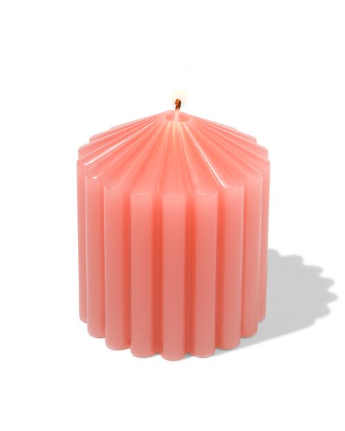 bougie nervurée Ø7x8 rose