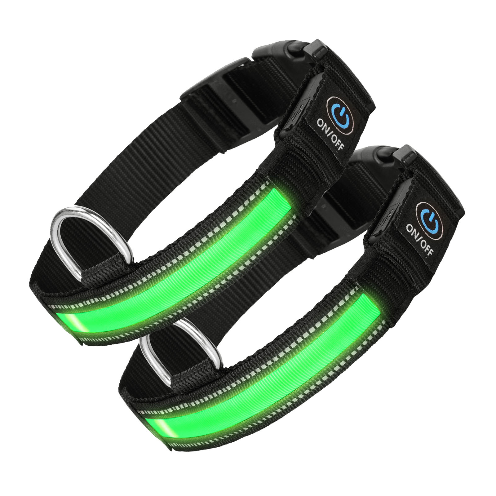 Nobleza - Kit com 2 Coleiras LED para Cães, Coleira Iluminada para Cães de Estimação com 3 Modos de Iluminação, Recarregável e à Prova d'Água, Coleiras LED Ajustáveis para Cães de Pequeno e Médio Porte