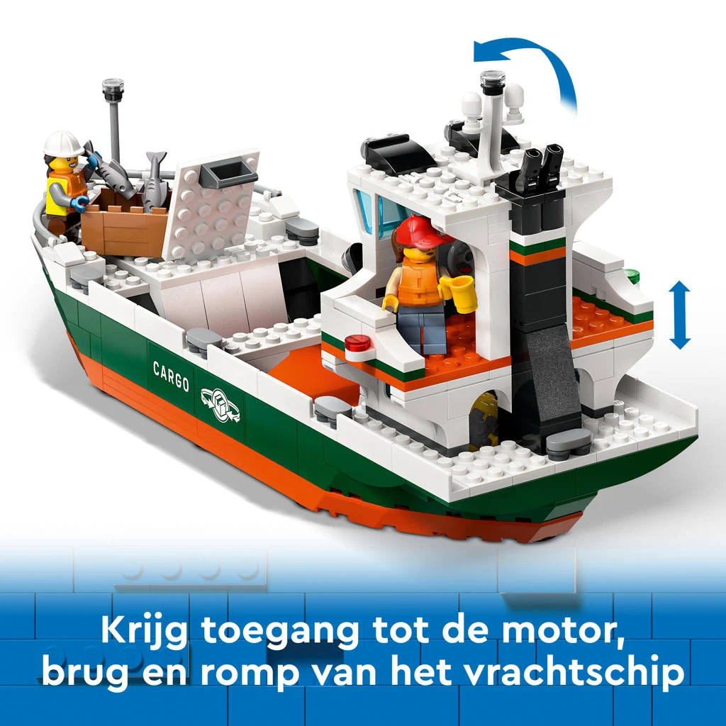 Haven met vrachtschip, Boot Speelgoed voor Kinderen 60422