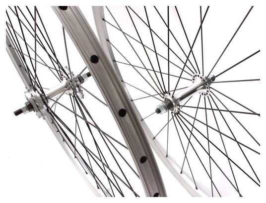 JEU DE ROUES FIXIE 28  ARGENT KHEBIKES