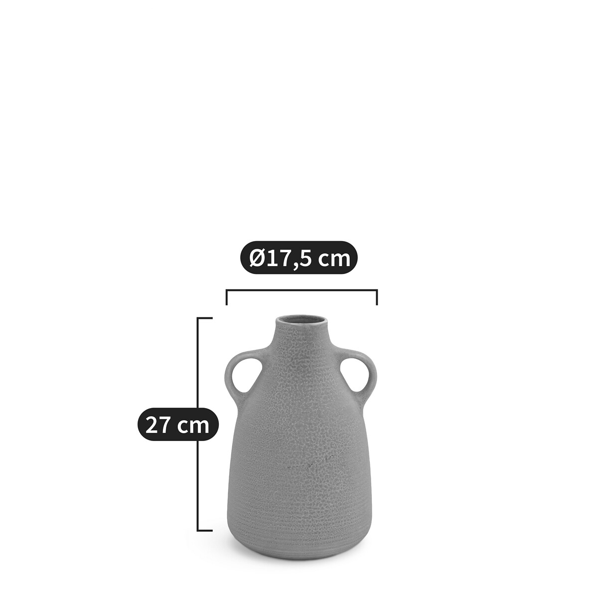 LA REDOUTE INTERIEURS<br>Vaso decorativo de cerâmica, Alt.27 cm, Aponia