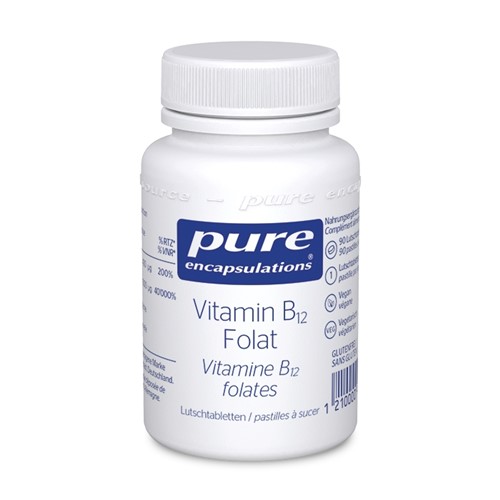 PURE Vitamin B12 Folat<br>90 Stück, Dose, Lutschtablette, Schweiz