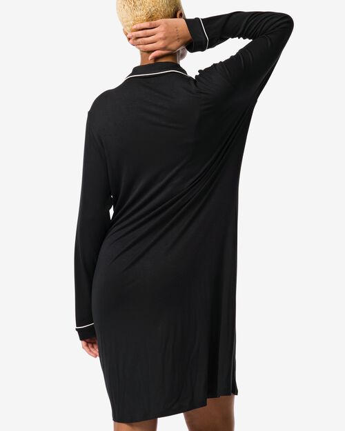chemise de nuit femme viscose noir