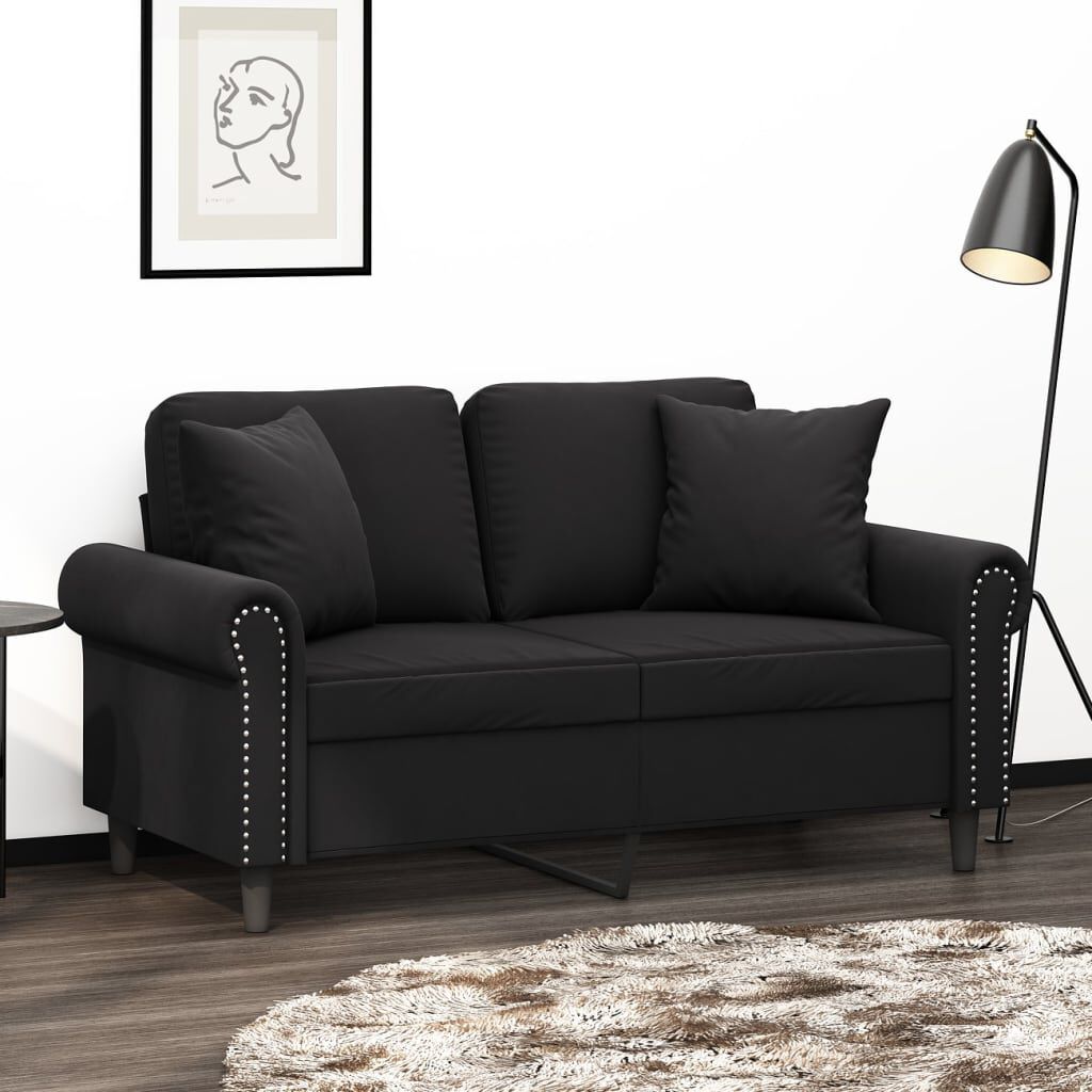vidaXL Sierkussens, set van 2, zwart, 40x40 cm, fluweel