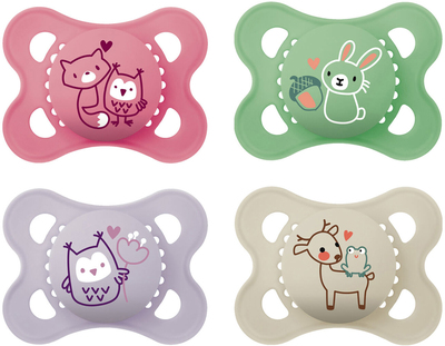MAM Original Silikon Smokk 0-6m 4-pack, Rosa/Neutral
