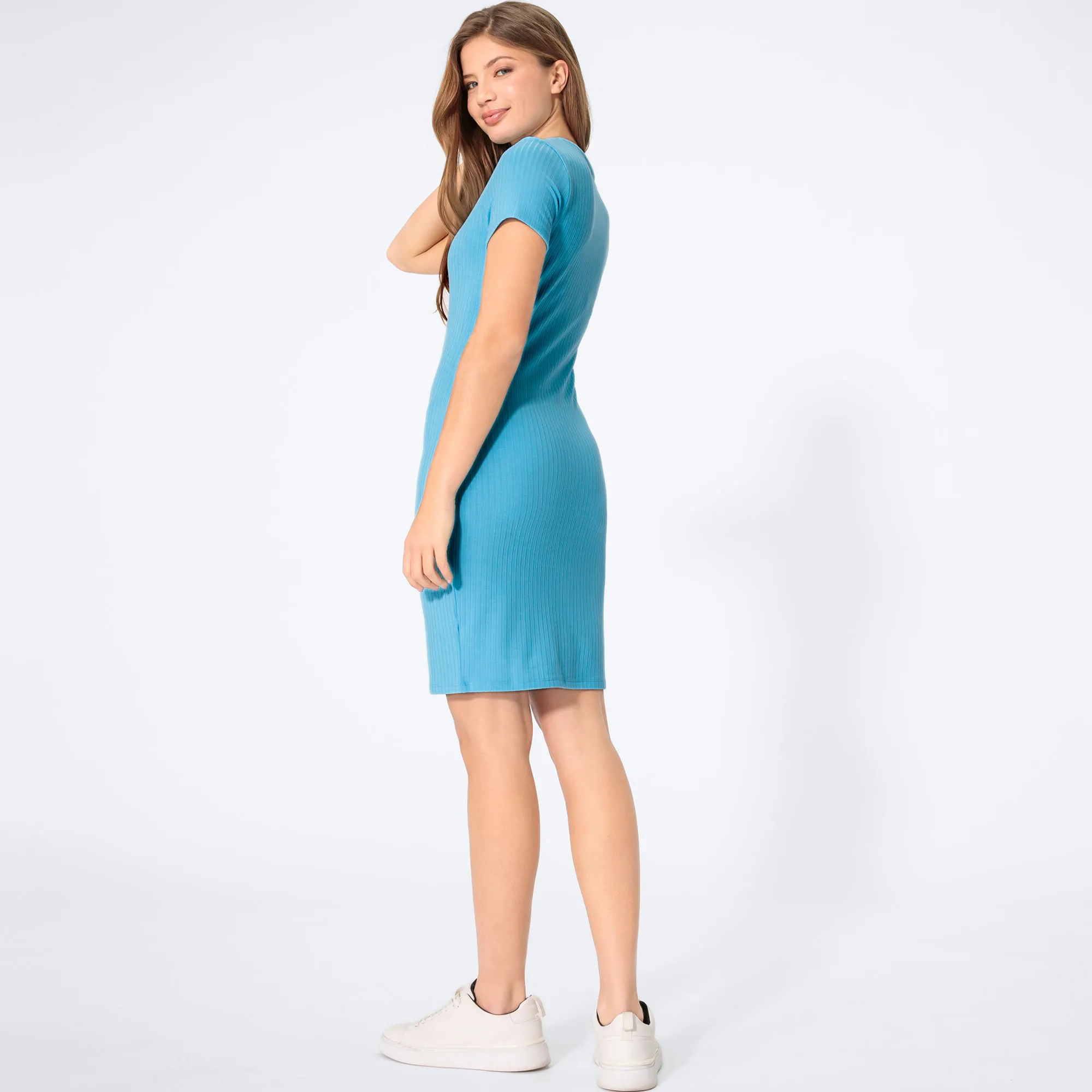 Damen-Kleid mit Rippstruktur