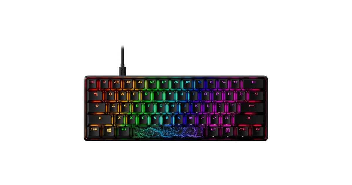 HyperXAlloy Origins 60, gaming toetsenbord  (Zwart, US lay-out, HyperX Aqua, RGB leds, 60%, PBT double-shot)