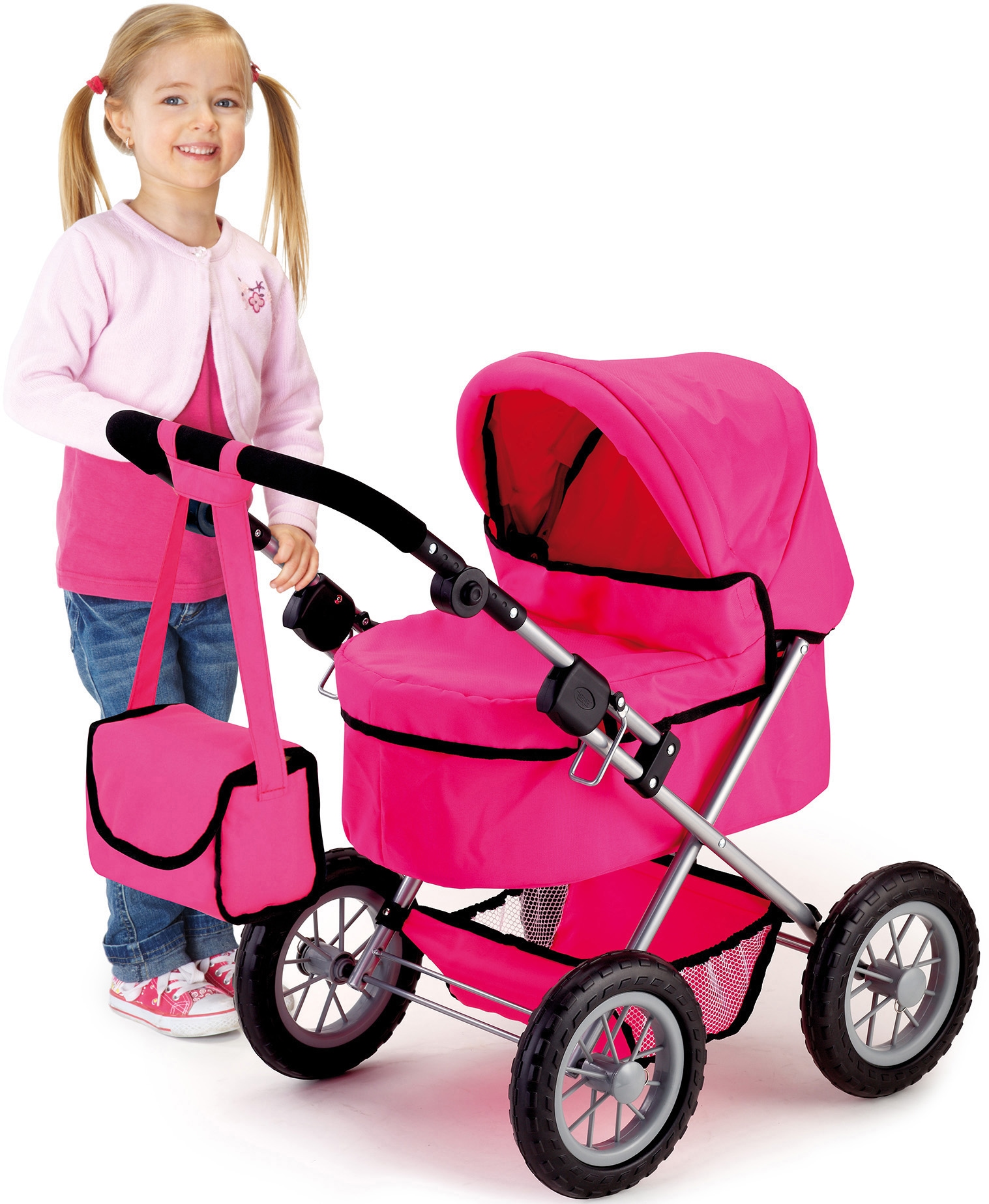Bayer Puppenwagen »Trendy, pink« mit Wickeltasche