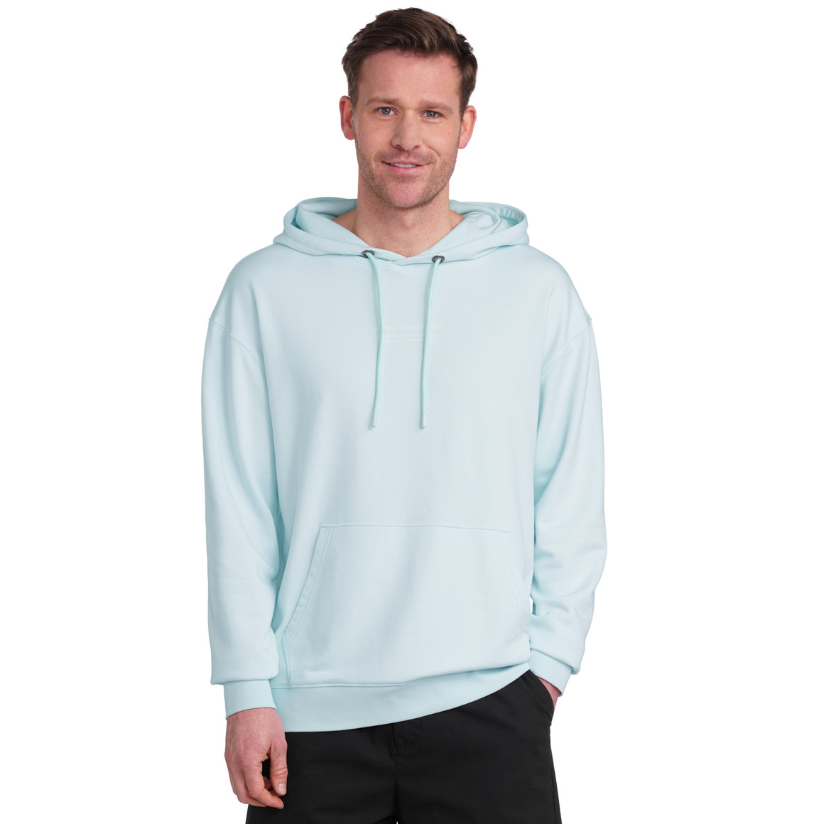 VanVaan Denim Herren Hoodie mit Kängurutasche helltürkis
