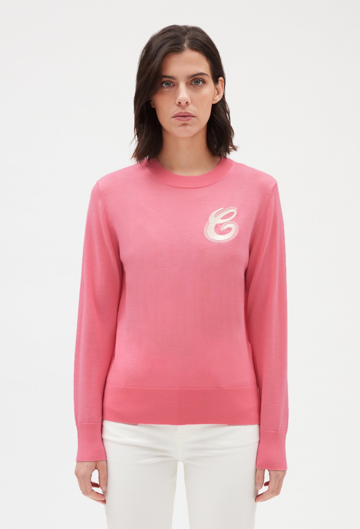 Pull en maille rose