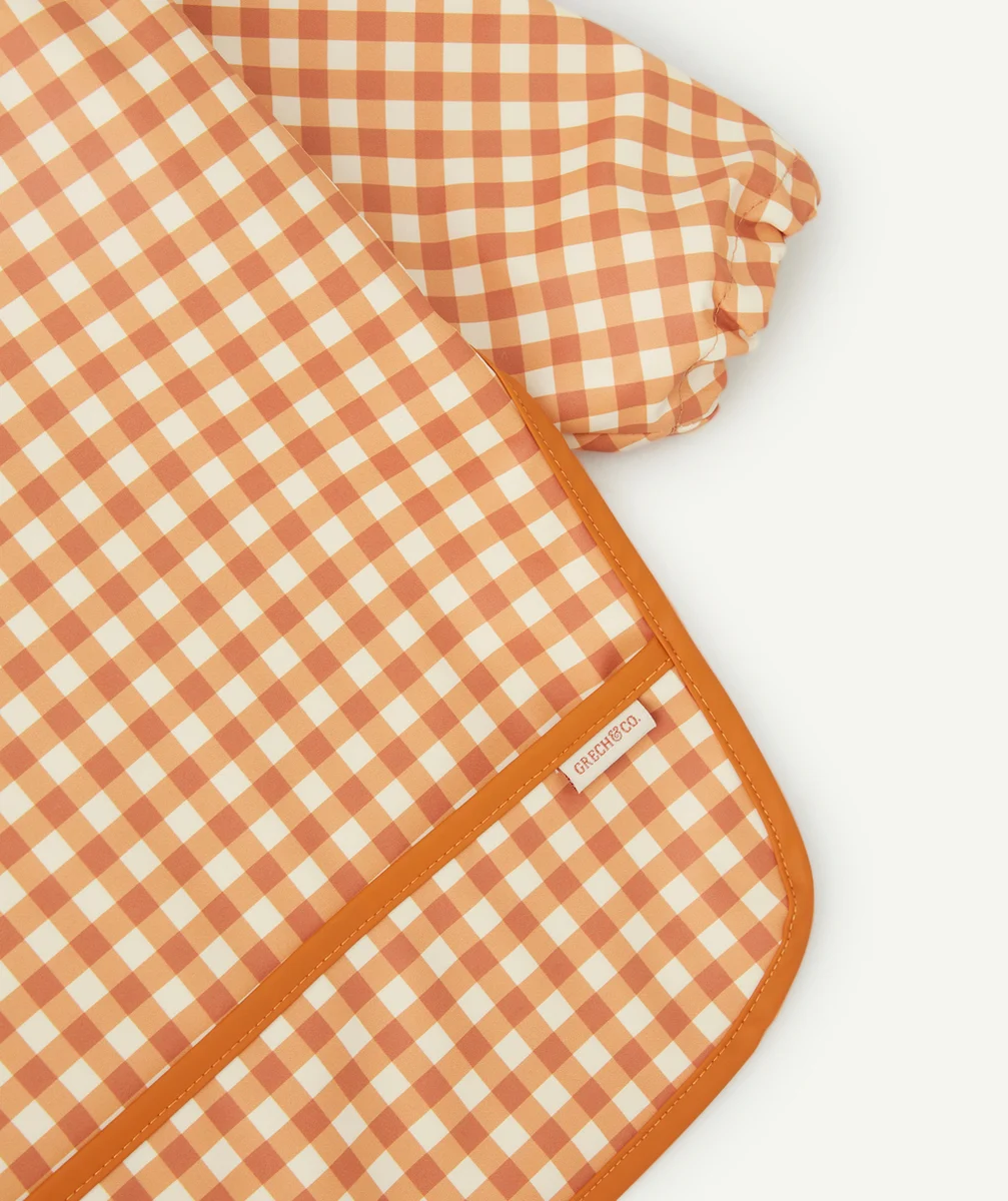 GRECH & CO.BAVOIR À MANCHES LONGUES EN FIBRES RECYCLÉES ET IMPRIMÉ À CARREAUX MARRON