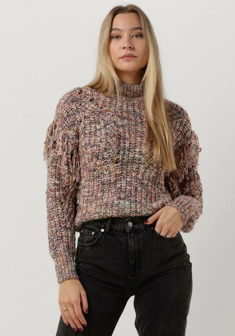 OBJECT bruine object trui fleur l/s knit