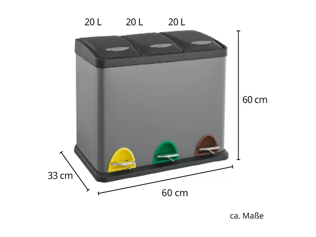 Poubelle à pédale pour le tri sélectif