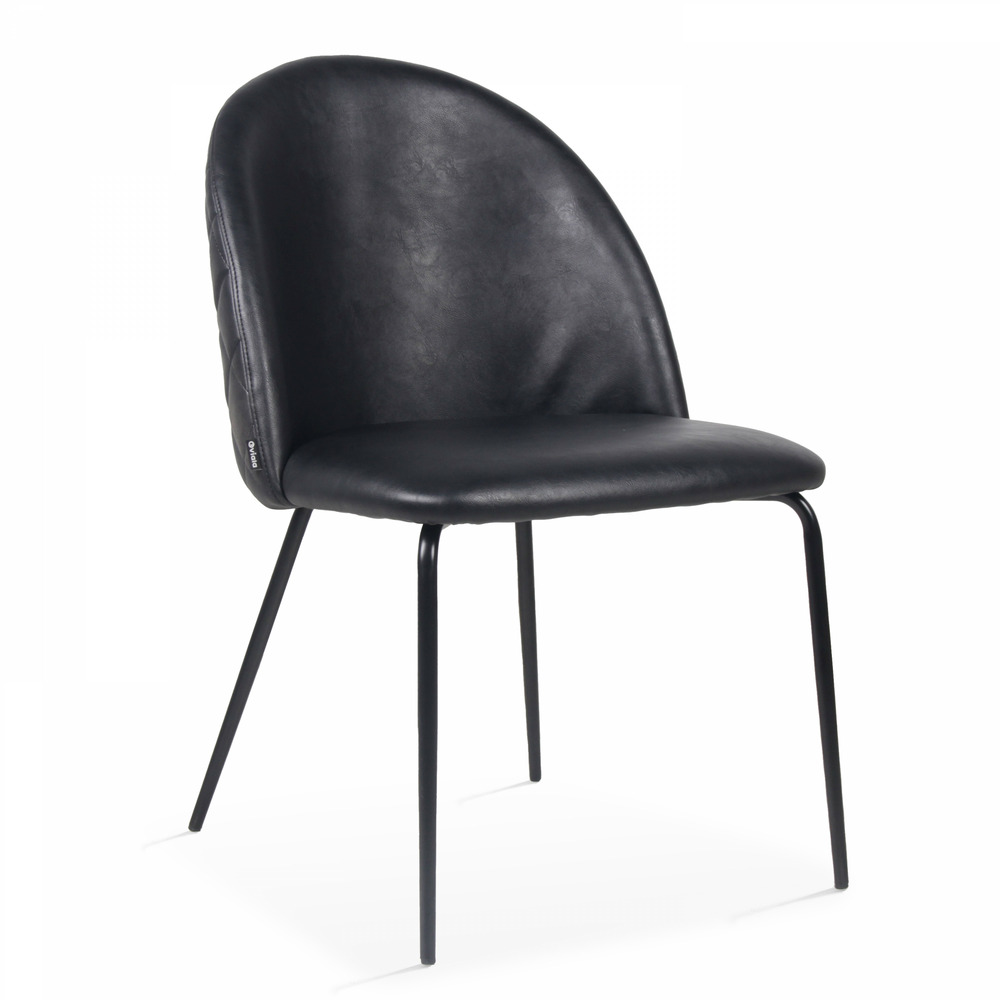 Lot de 4 chaises en textile enduit noir