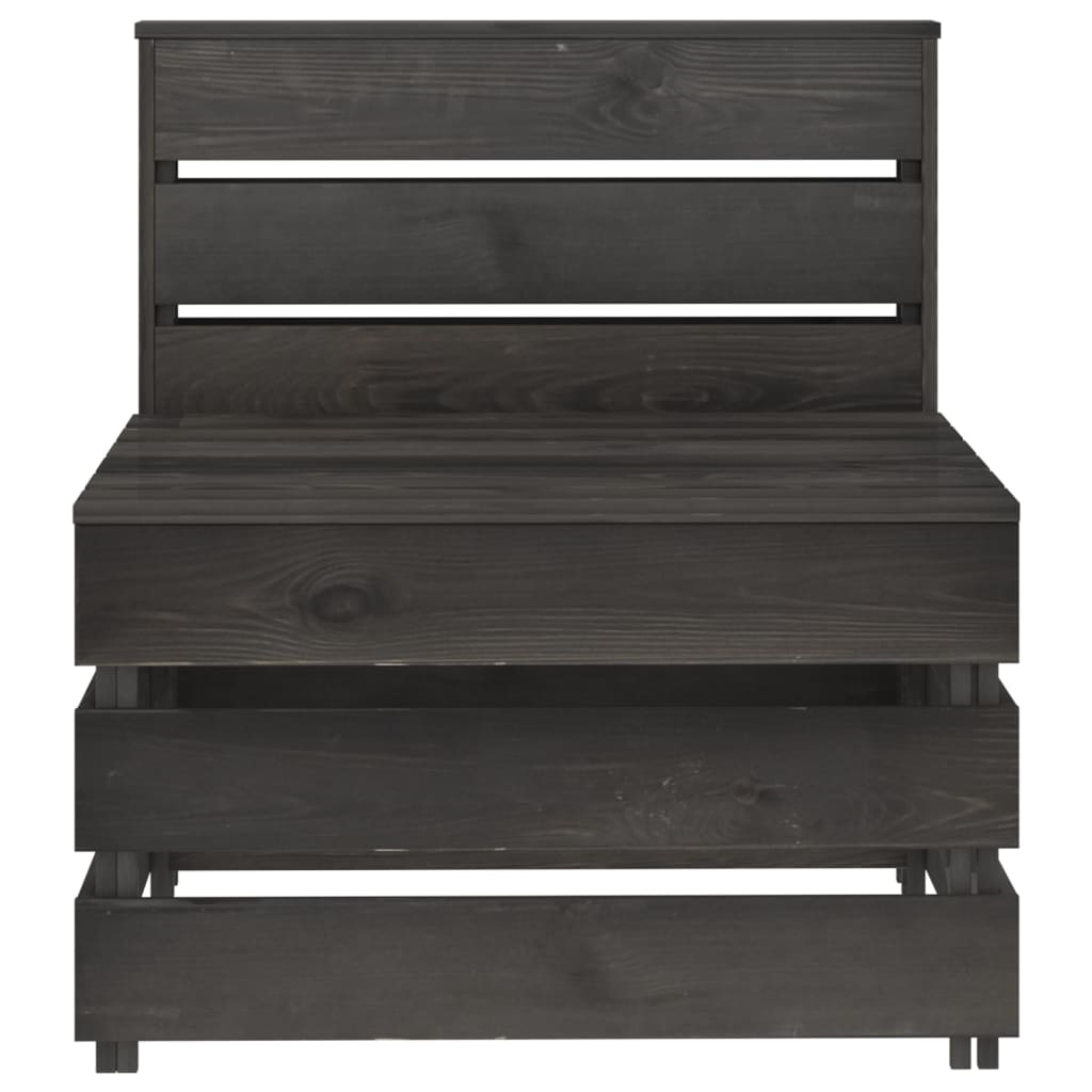 Salon de jardin meuble d'extérieur ensemble de mobilier 10 pièces bois de pin imprégné de gris