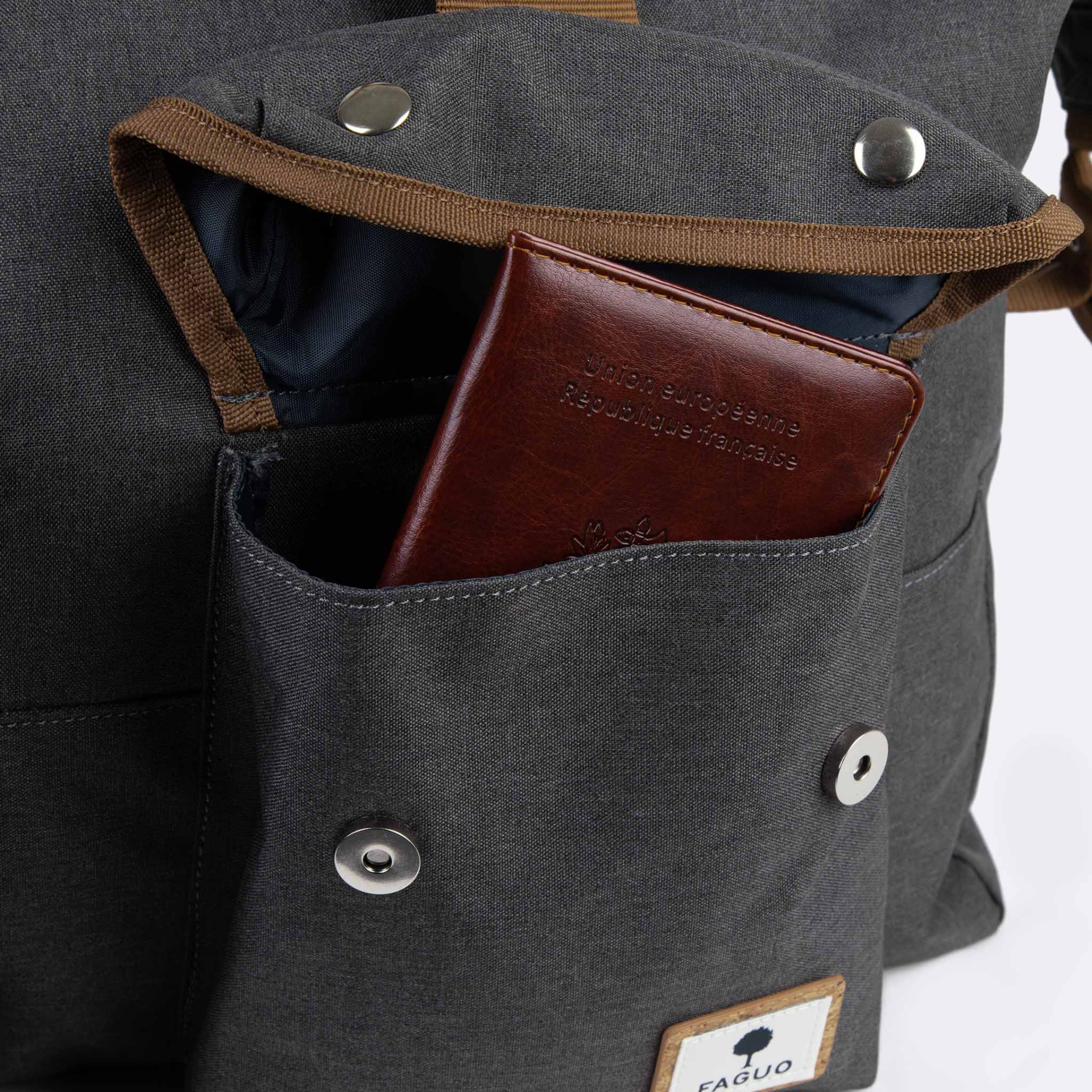 Sac weekend gris vegan polyester recyclé - modèle sac weekend