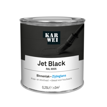 KARWEI binnenlak zijdeglans RAL 9005 jet black 250 ml