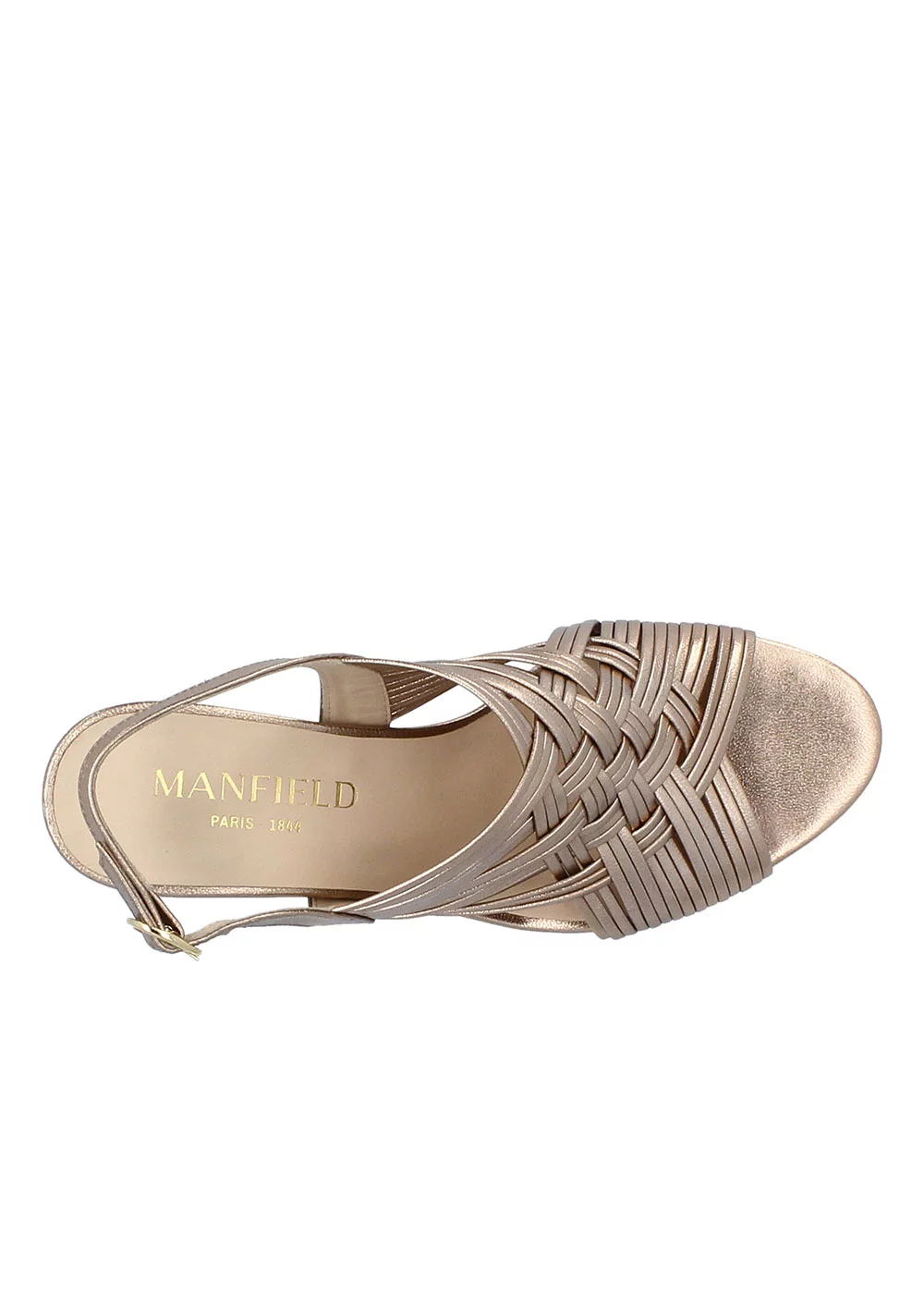 SANDALE FERRARE CUIR PLATINE