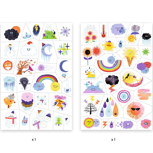 Djeco tattoos het weer emoji's