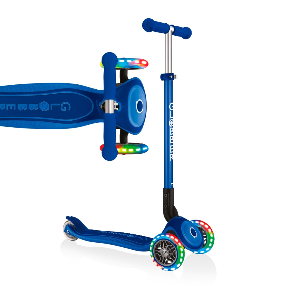Globber PRIMO Faltbarer Scooter mit Beleuchtung, Marineblau