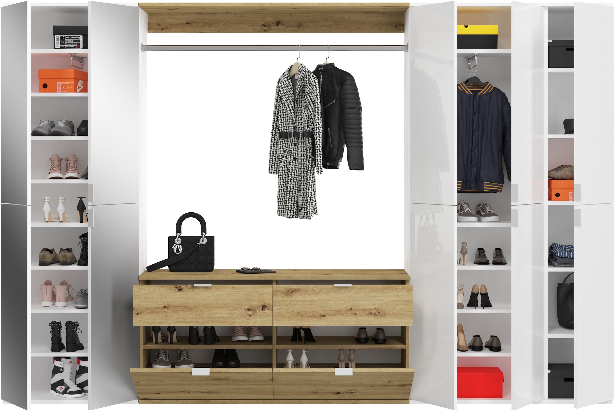 INOSIGN Garderoben-Set »Trondheim, Breite 273 cm, 6-teilig, bestehend aus:« Set, 5 Stk. tlg.
