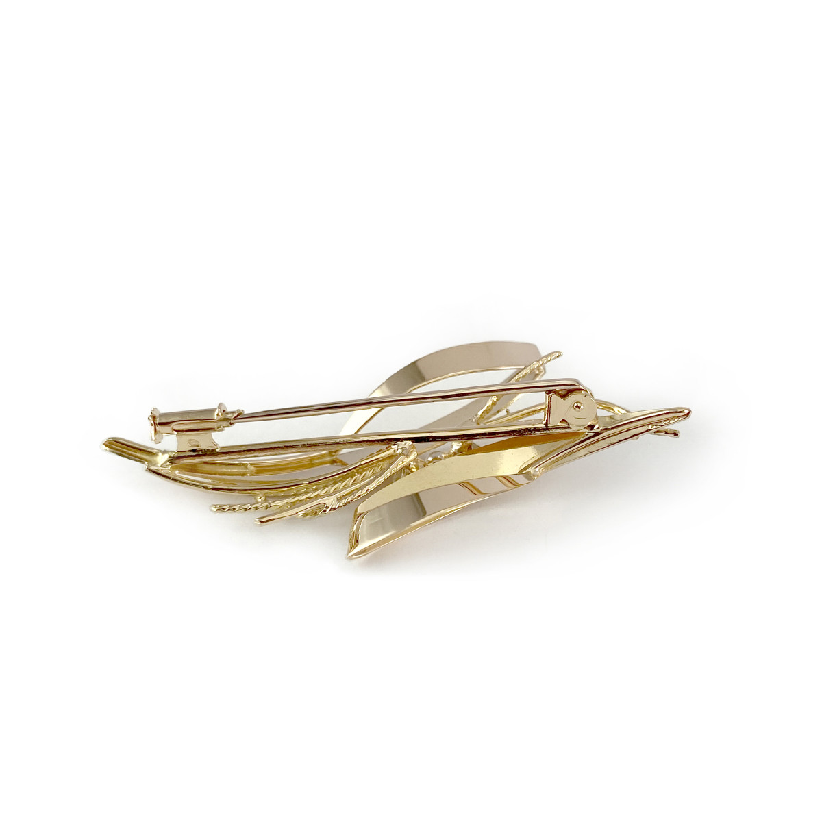 Broche d'occasion or 750 jaune zirconias
