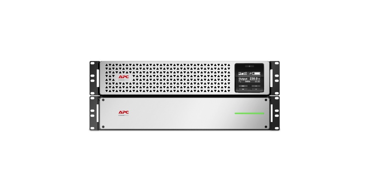 APCSmart-UPS Li-Ion SRTL3000RM4UXLI Noodstroomvoeding ups  (Zwart/zilver, 3000VA, 6x C13, 2x C19, USB, Rack/tower convertible, long runtime)