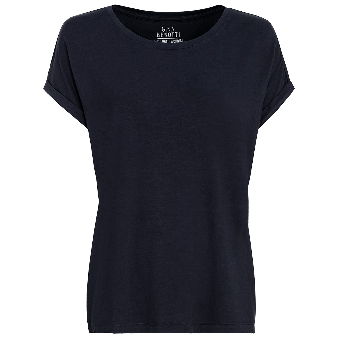 Gina Benotti Damen T-Shirt unifarben dunkelblau