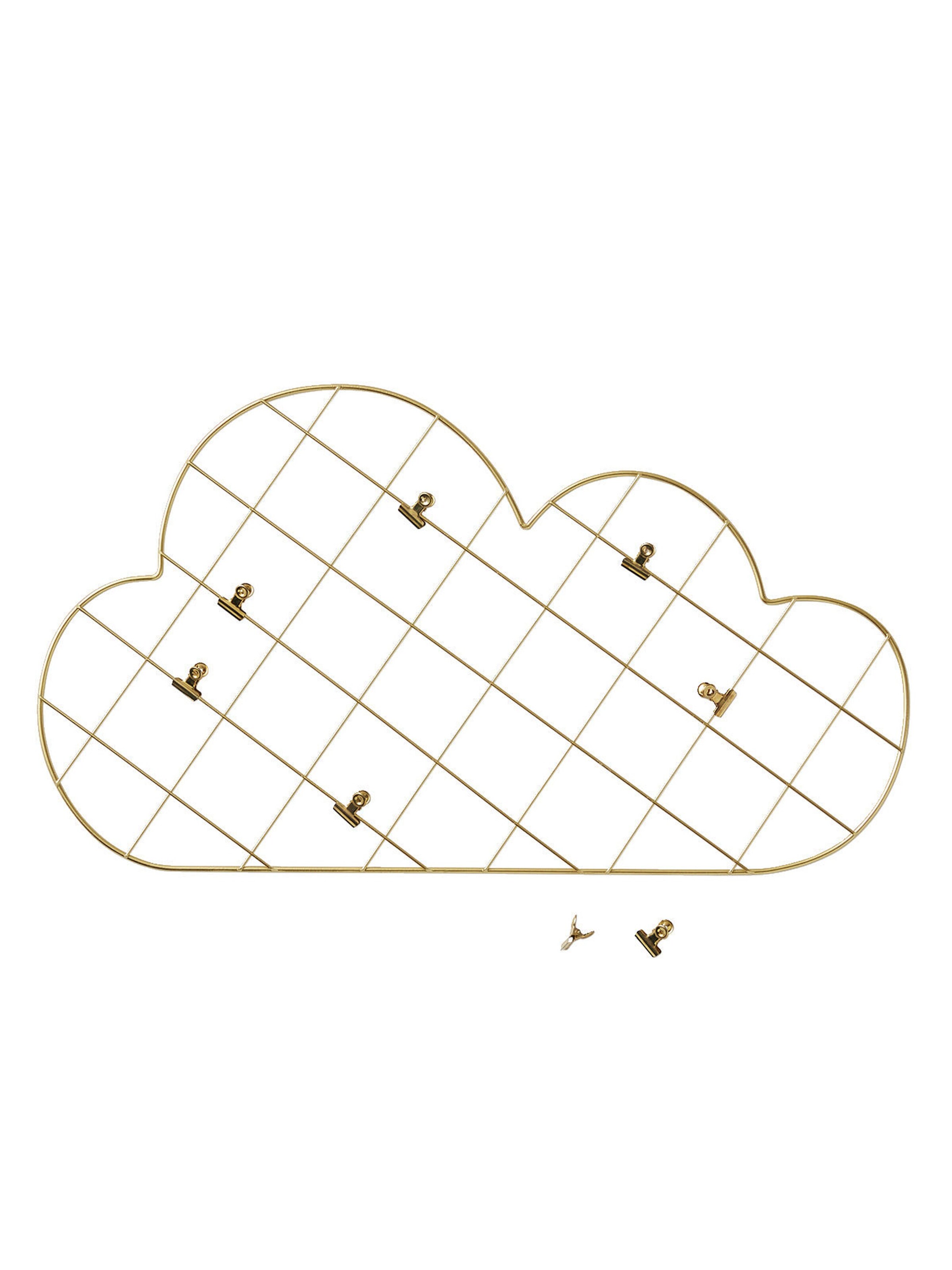 Vertbaudet Kinderzimmer Metall-Pinnwand mit Klammern, Wolke gold