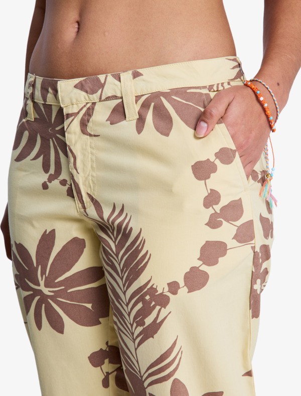 Sunset Memories Printed Pantacourt Jaune Femme