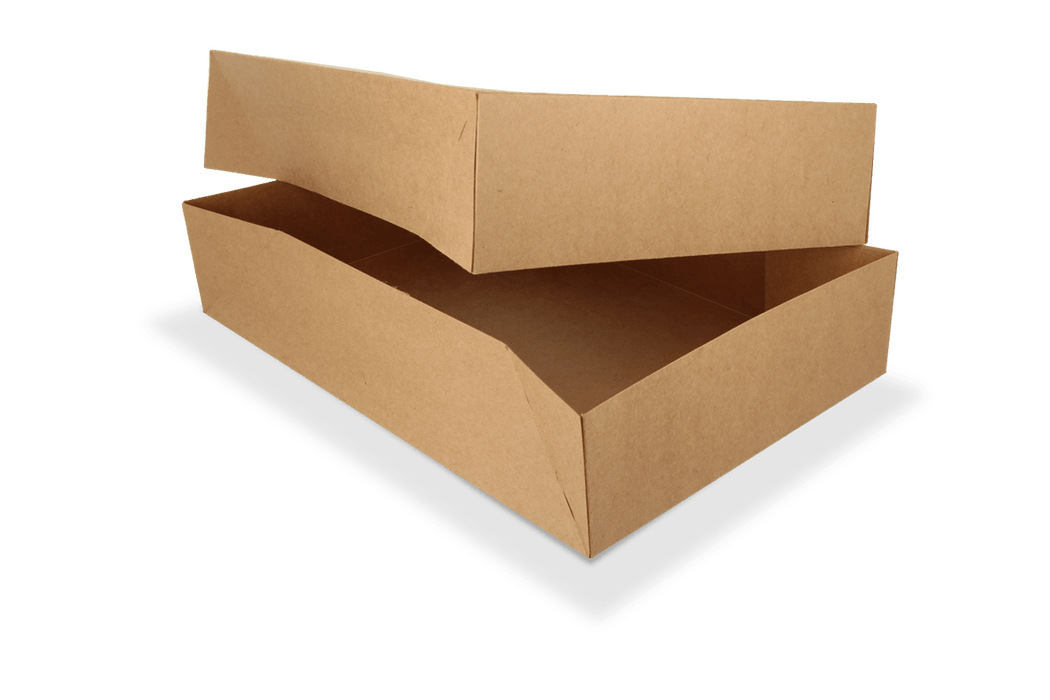 Cateringdozen kraft klein met venster 36x25x8cm BIO