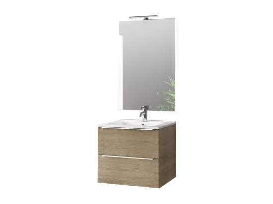 Ensemble de salle de bain 4 pièces LARISSA chêne miel