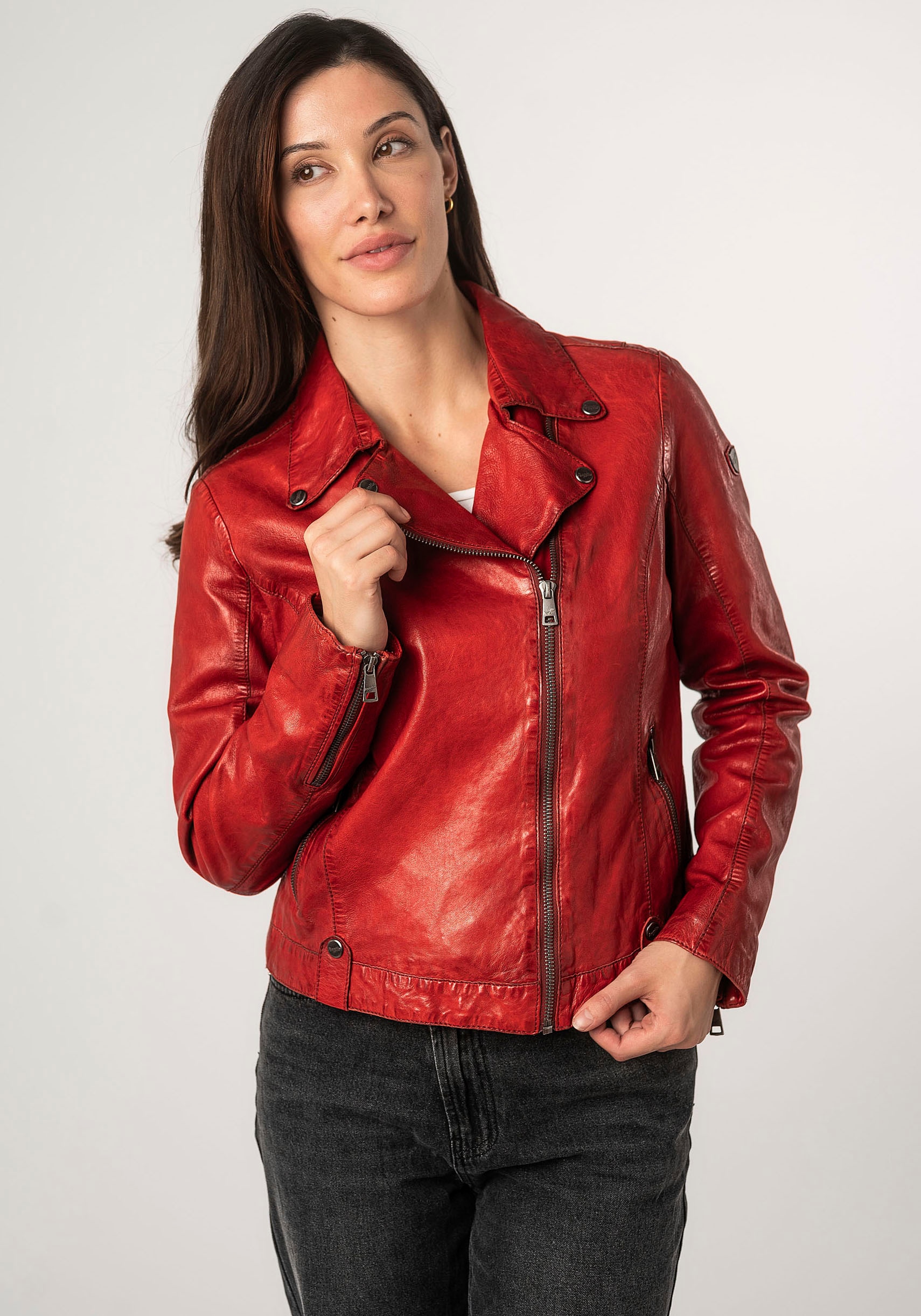 Mauritius Lederjacke »MWFayola« mit Umlegekragen