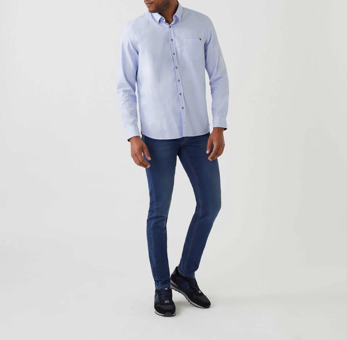 Chemise casual ciel-rouille 