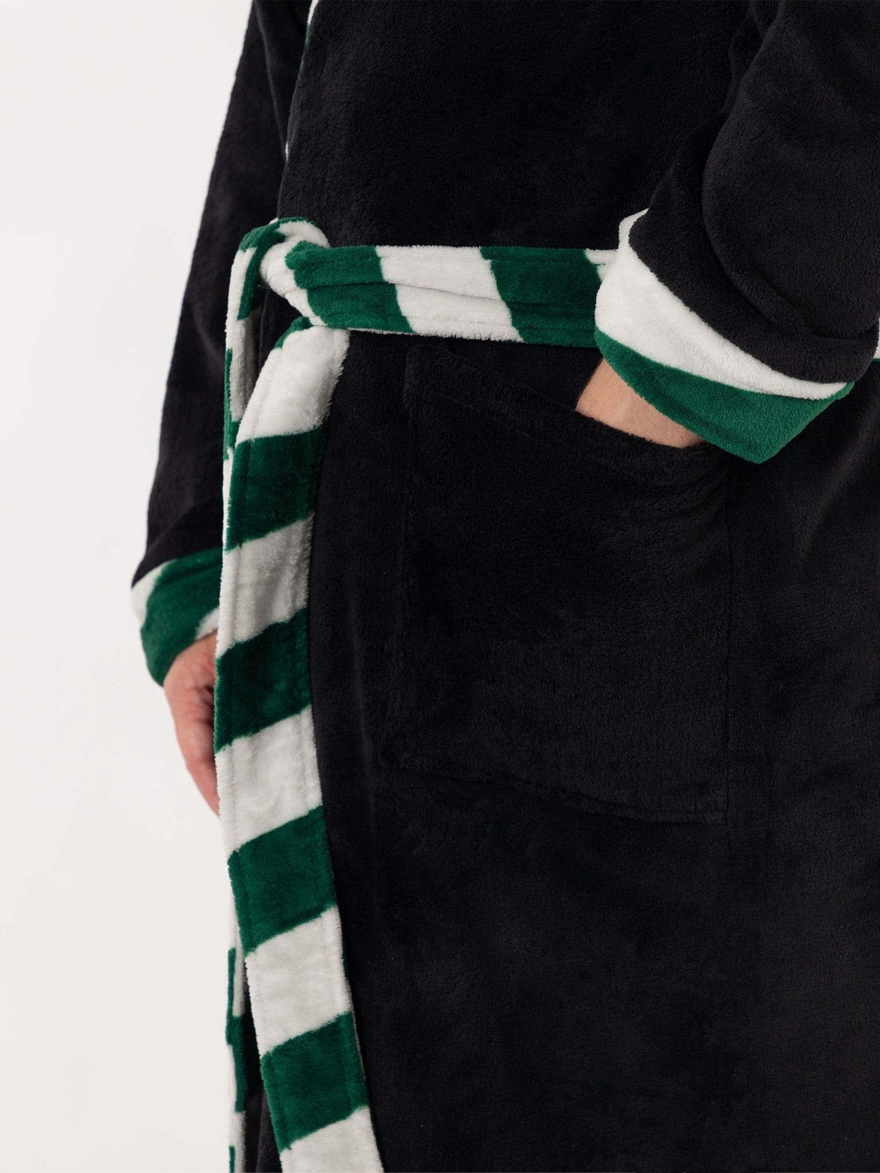 Zwart/groen Slytherin - Vanilla Underground Harry Potter Hooded Bathrobe Dressing Gown