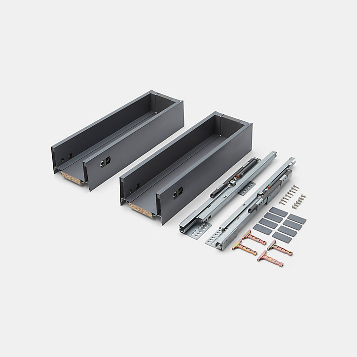 Tiroir de meuble de cuisine sous évier GoodHome Soto Anthracite l. 100 cm
