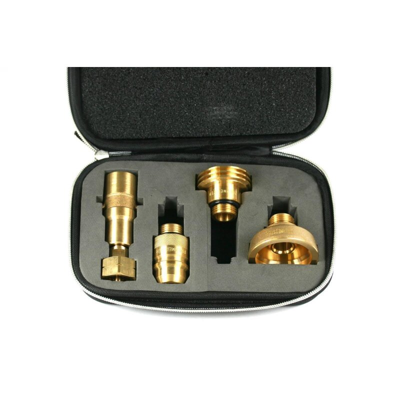 DREHMEISTER LPG Adapter, Gasflaschen Adapter Set inkl. Etui (W21.8L)
