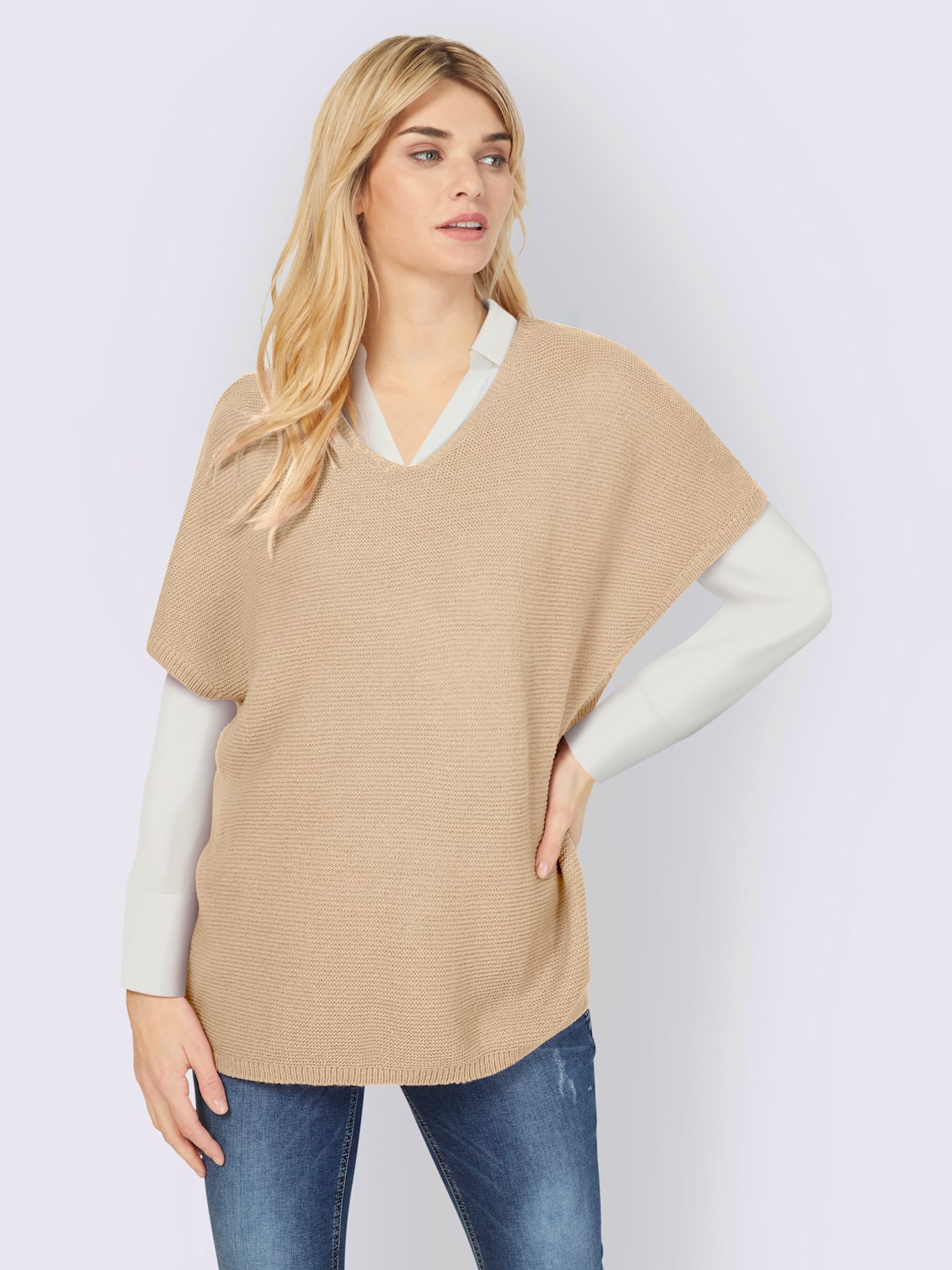 Débardeur en tricot mailles à l'envers tendance