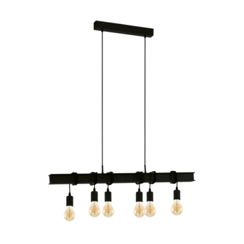 Eglo hanglamp Townshend balk 6-lichts zwart
