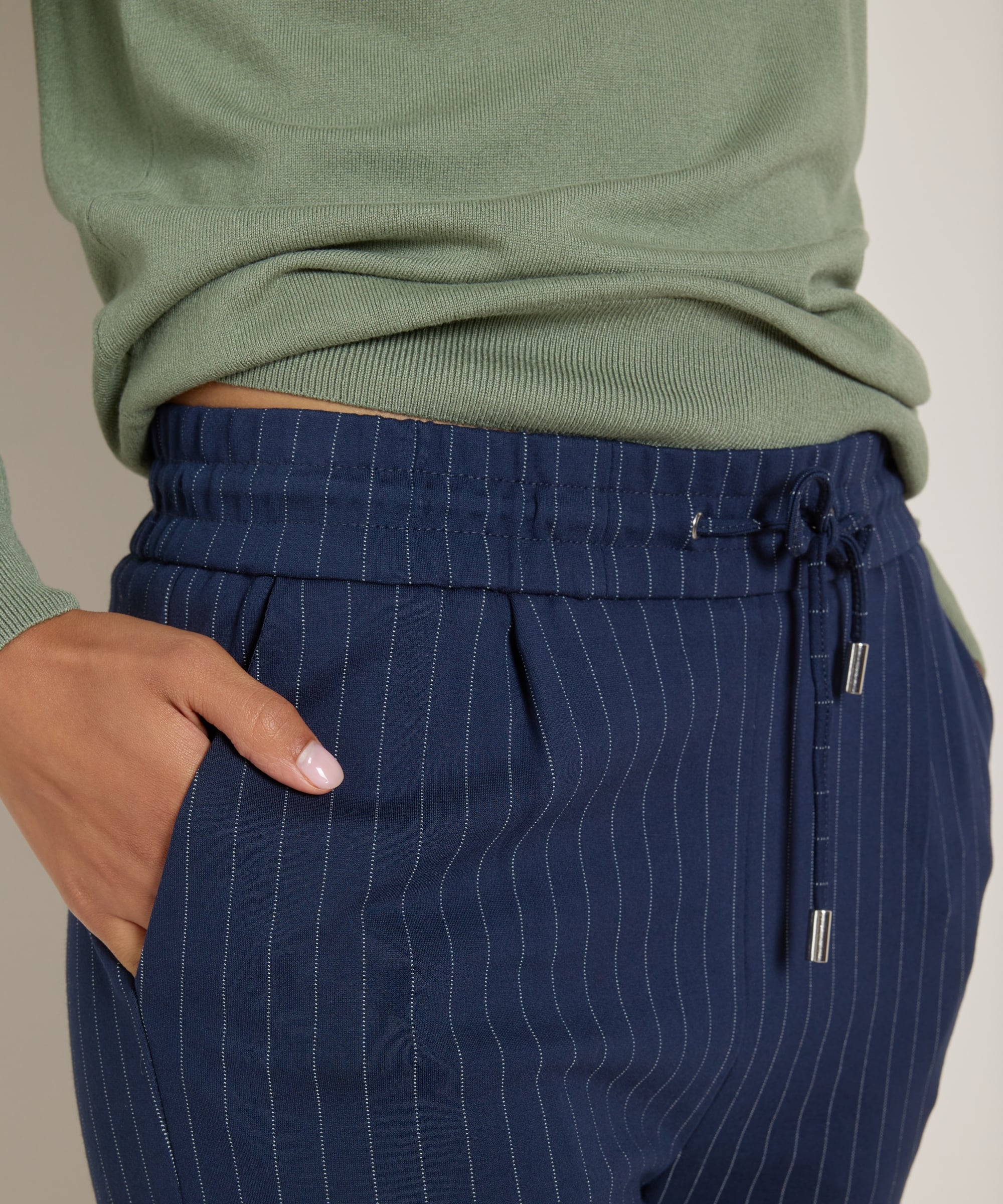 slim fit broek gestreept