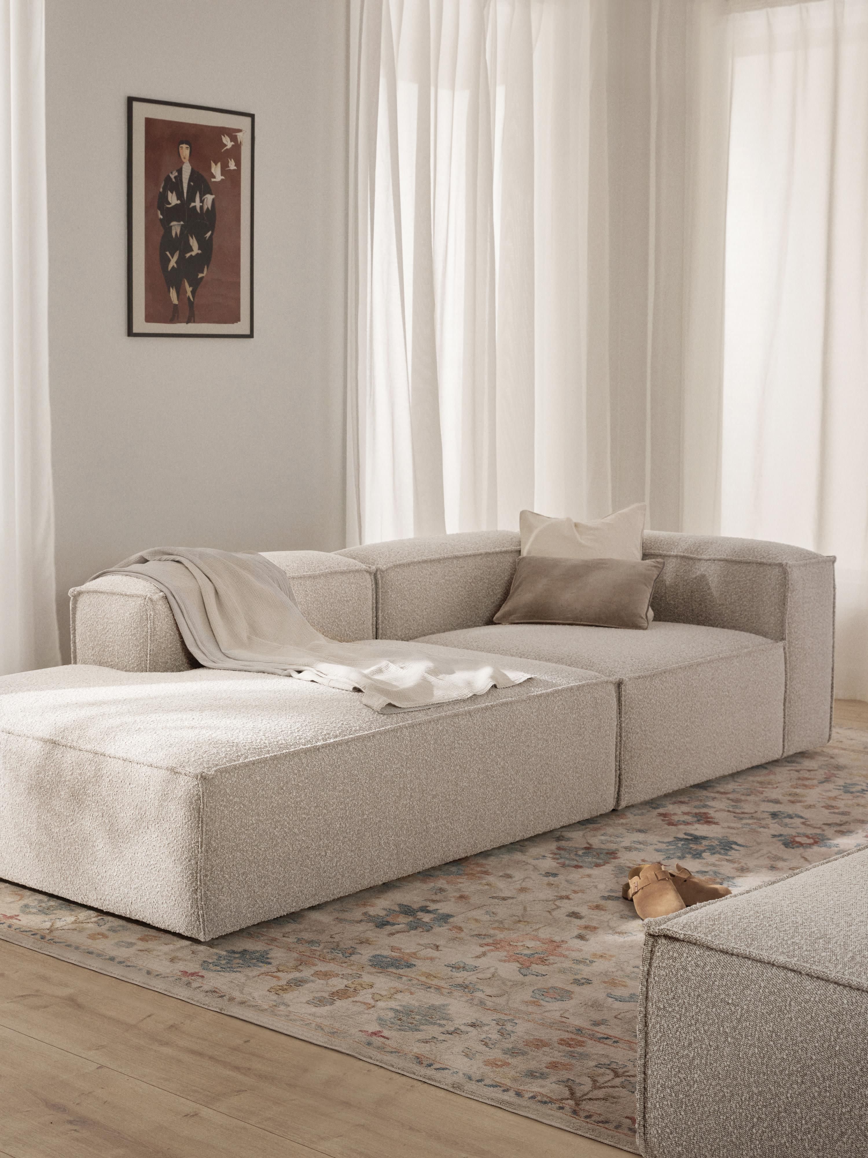 Modulaire chaise longue Lennon van bouclé