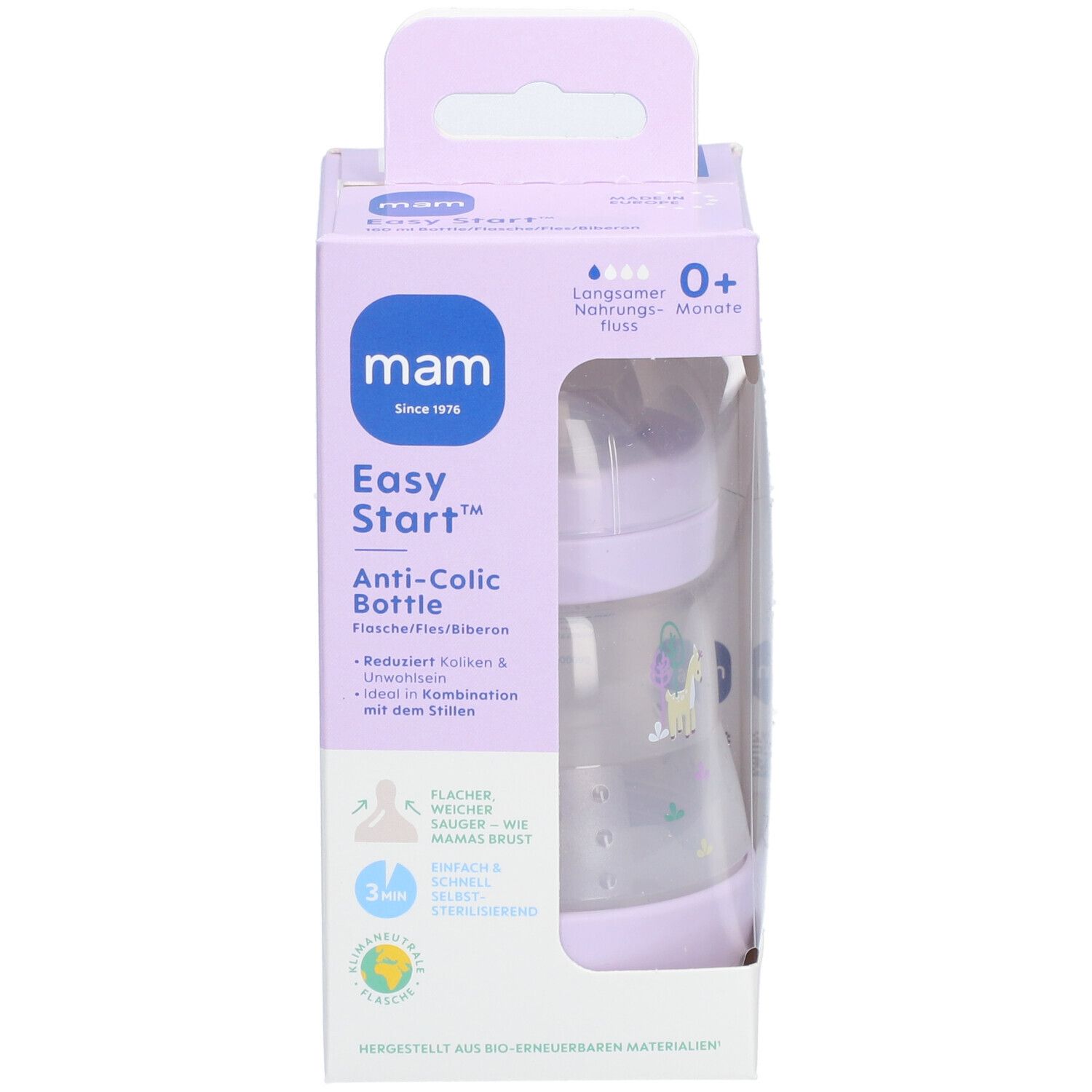 MAM Babyflasche Easy Start Anti-Colic, von Geburt an, lila
