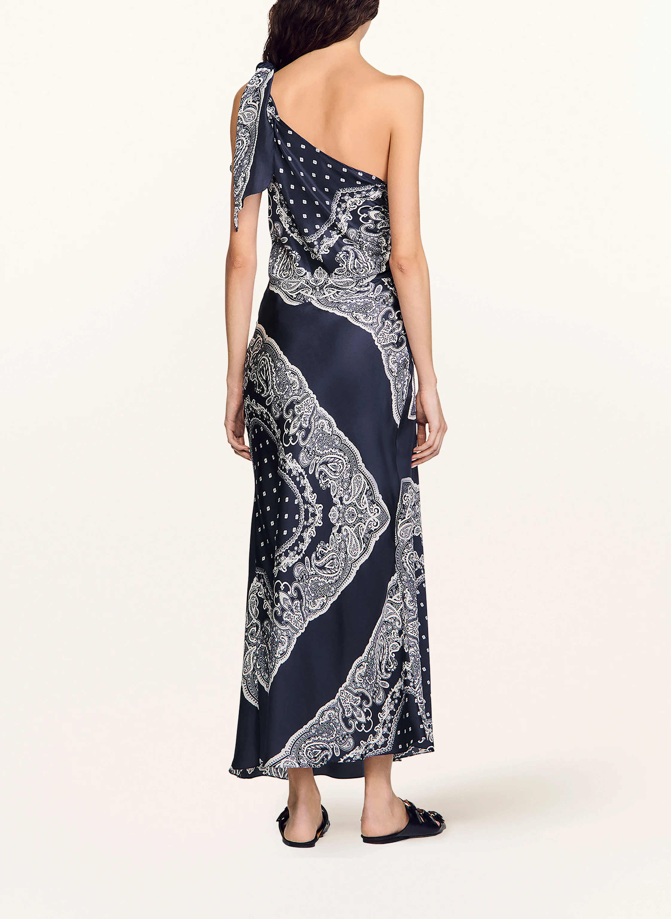 SANDRO One-Shoulder-Kleid aus Satin