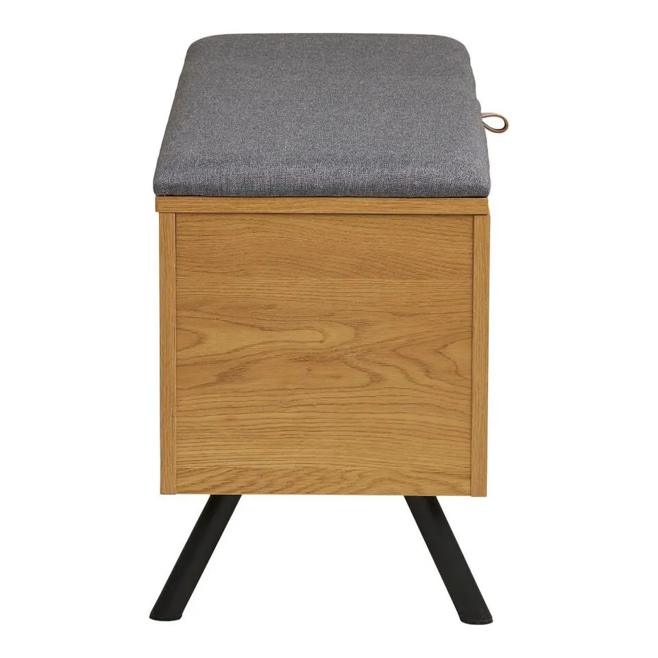 Hioshop Elna bank met opbergruimte eikendecor