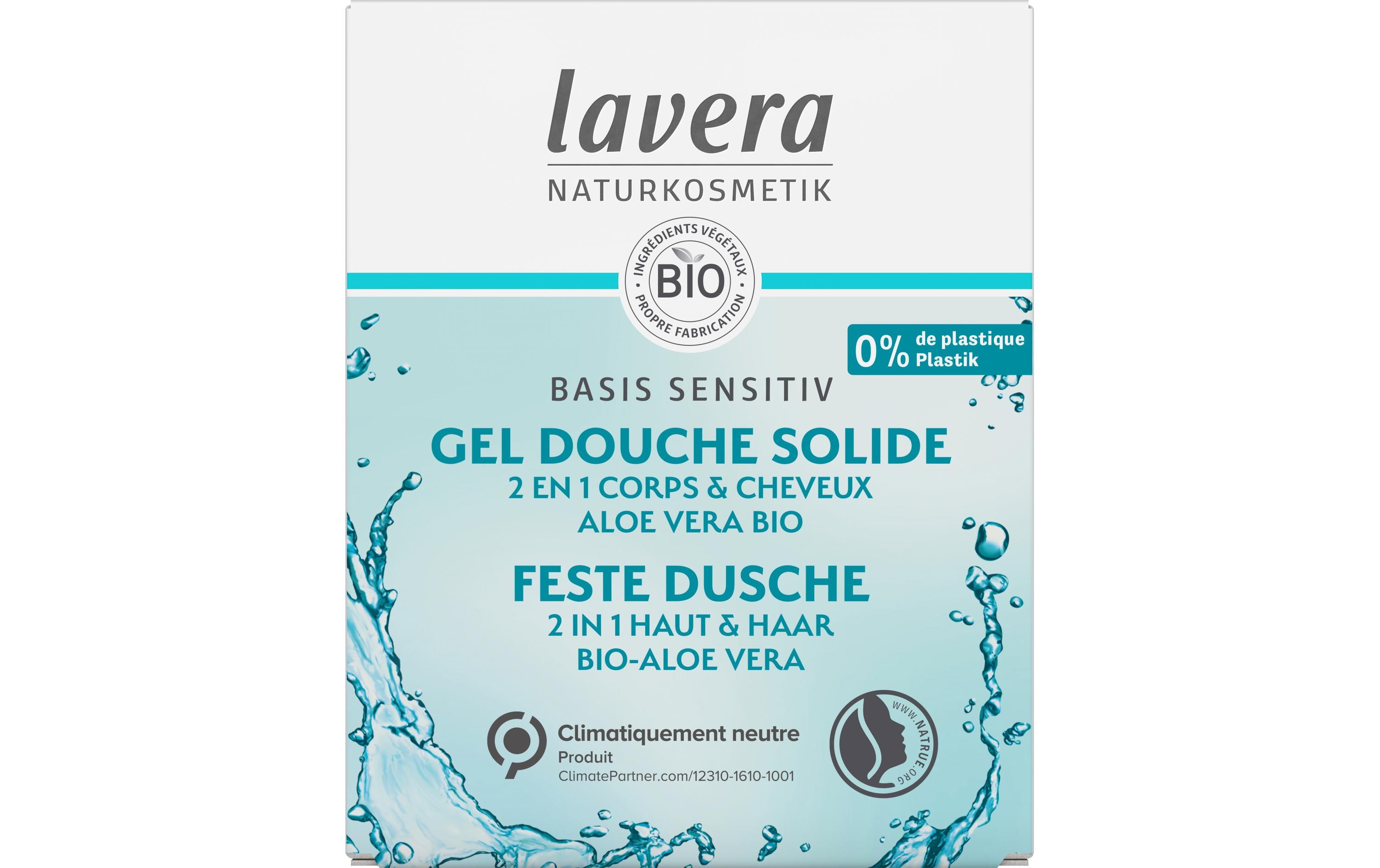 Festes Duschmittel 2 in 1 Haut & Haar basis sensitiv 50 gNatürliche und feste Pflegedusche für Körper und Haar