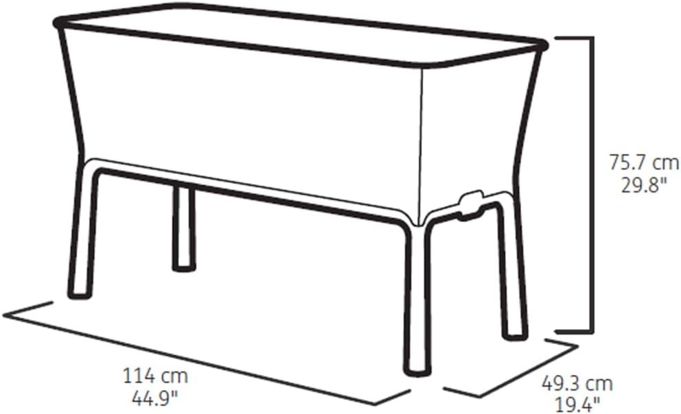 Keter Easy Grow modernes Hochbeet, grau, inkl. Bewässerungssystem, Rattanoptik, passend für Balkon, Terrasse oder Garten